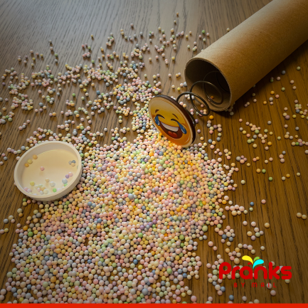 Tiny Rainbow Foam Balls Spring Loaded Glitter Bomb - Image 2