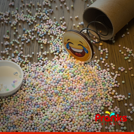 Tiny Rainbow Foam Balls Spring Loaded Glitter Bomb